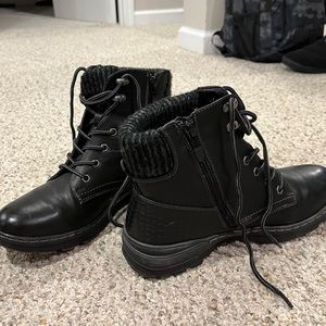 Black combat boots